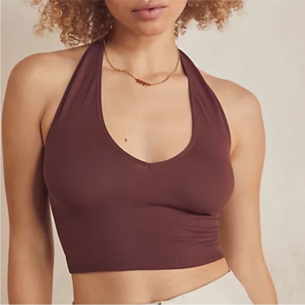 Free People intimately clean lines halter tee